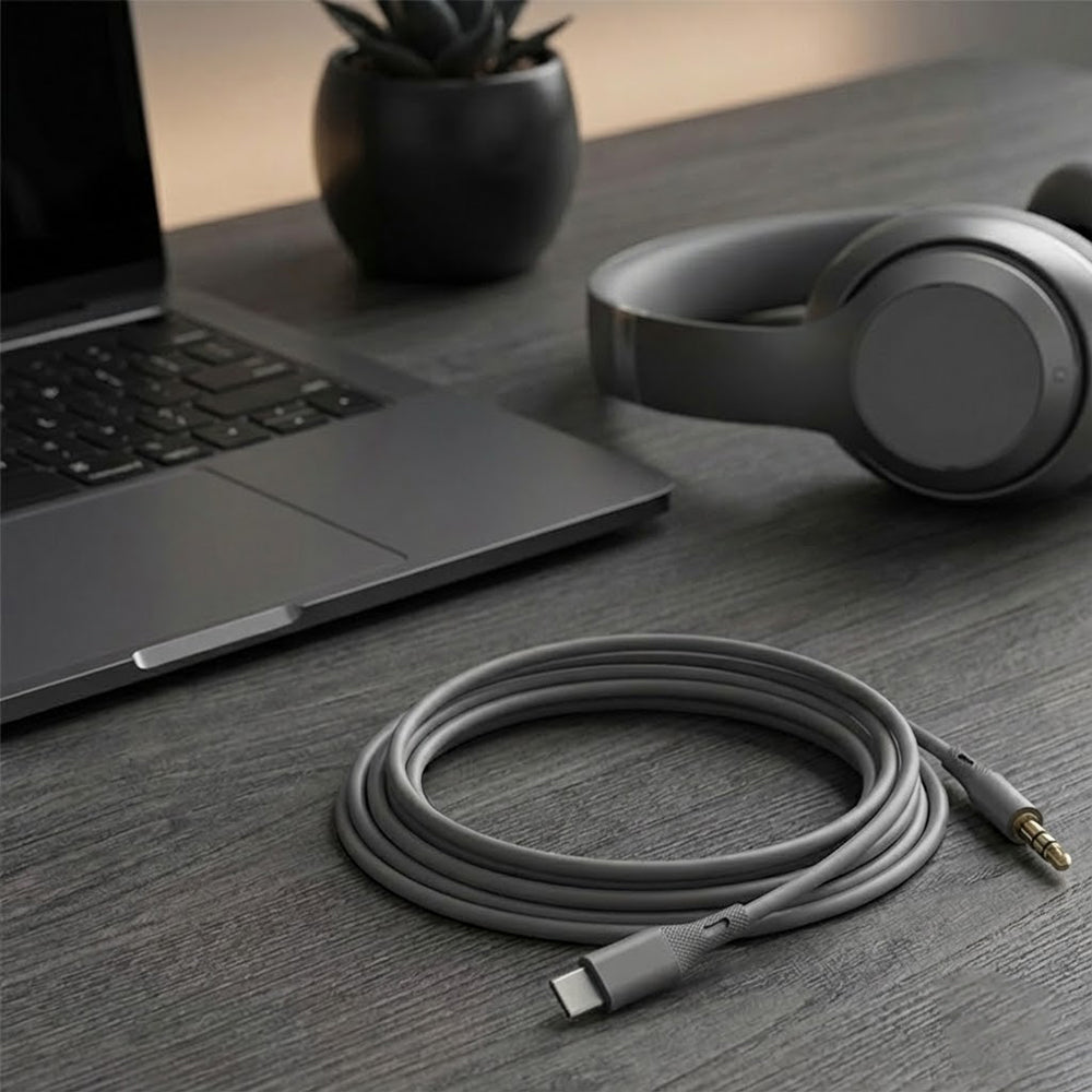 Avdio kabel USB-C - 3.5mm Techsuit AC4 SoundFlex, 1m, Siv