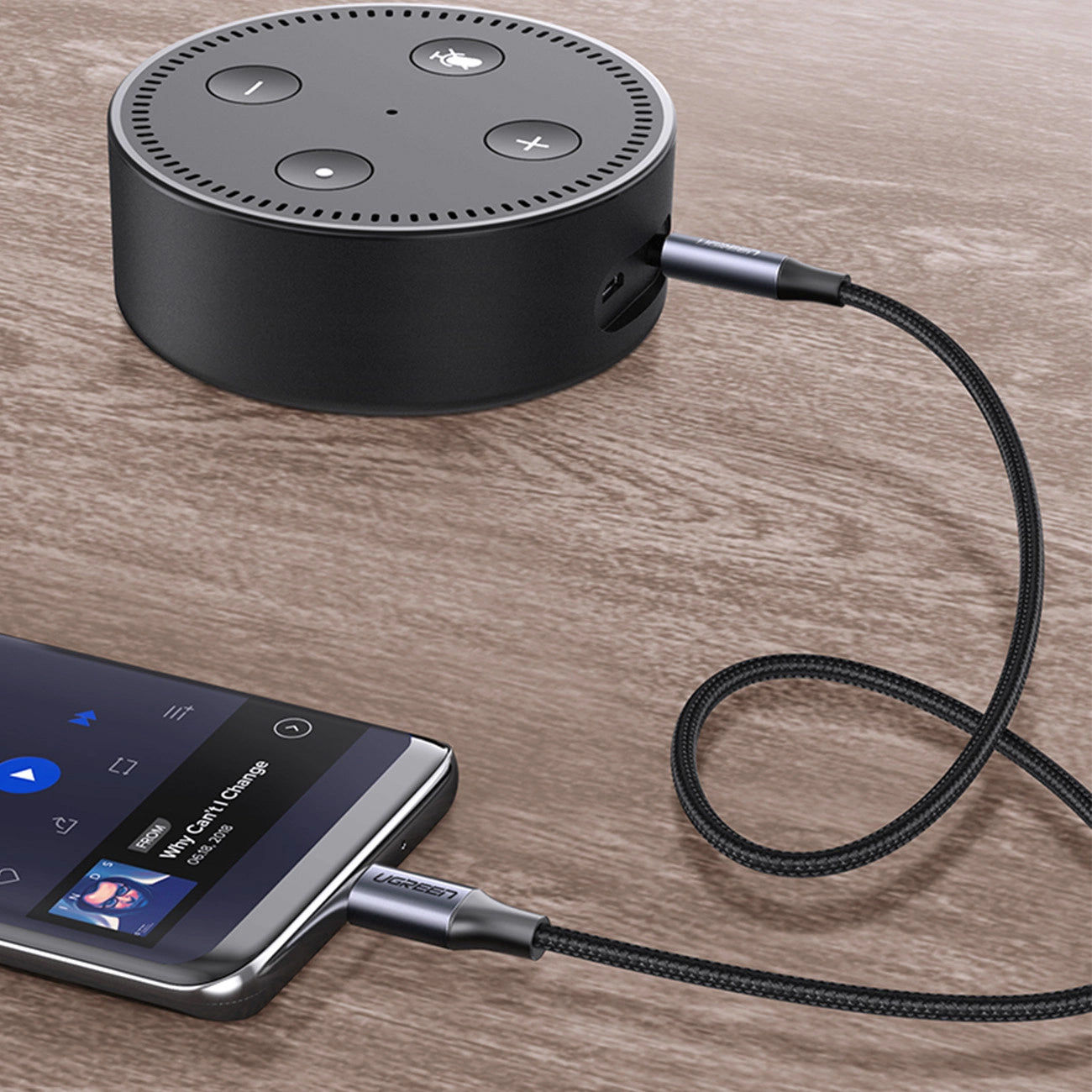 Audio kabel USB-C - 3.5mm UGREEN AV143, 1m, Siv