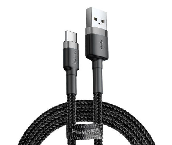 Podatkovni in polnilni kabel USB-A - USB-C Baseus Cafule, 18 W, 2 m, siv CATKLF-CG1
