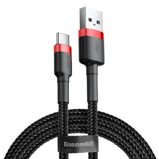 Podatkovni in polnilni kabel USB-A - USB-C Baseus Cafule, 60 W, 1 m, rdeč CATKLF-B91