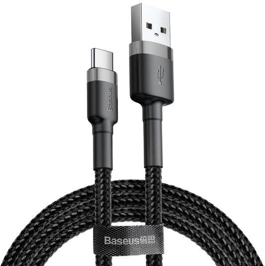 Podatkovni in polnilni kabel USB-A - USB-C Baseus Cafule, 60 W, 1 m, siv CATKLF-BG1 CATKLF-BG1
