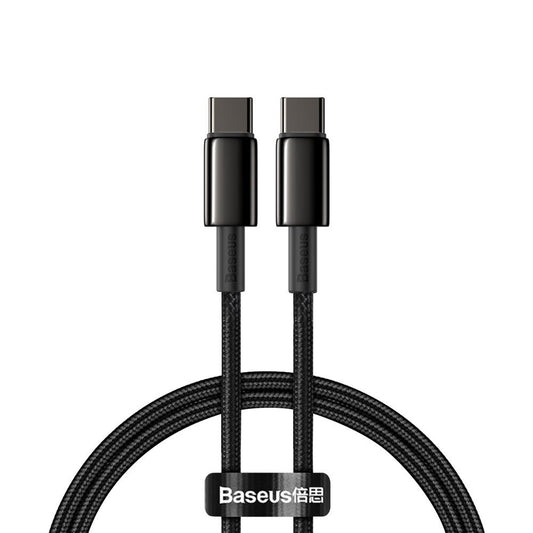Podatkovni in polnilni kabel USB-C - USB-C Baseus Tungsten Gold USB-C, 100 W, 2 m, črn CATWJ-A01 CATWJ-A01