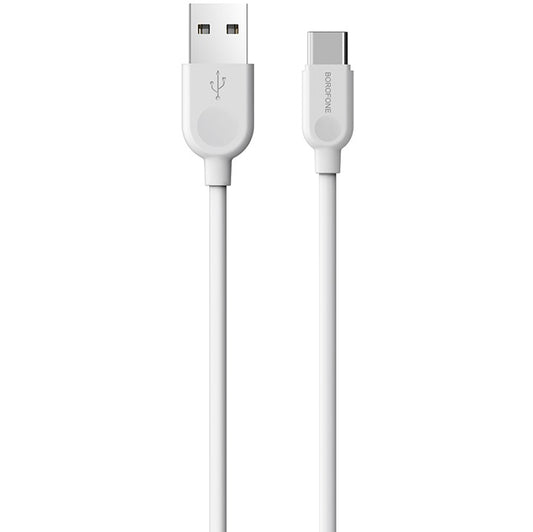 Podatkovni in polnilni kabel USB-A - USB-C Borofone BX14 LinkJet, 18 W, 1 m, bel