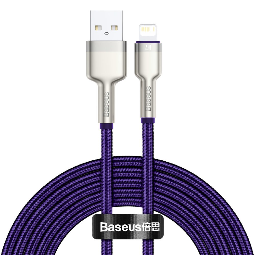 Kabel za podatke in polnjenje USB-A - Lightning Baseus Cafule Metal Series, 18W, 2m, Vijolična CALJK-B05