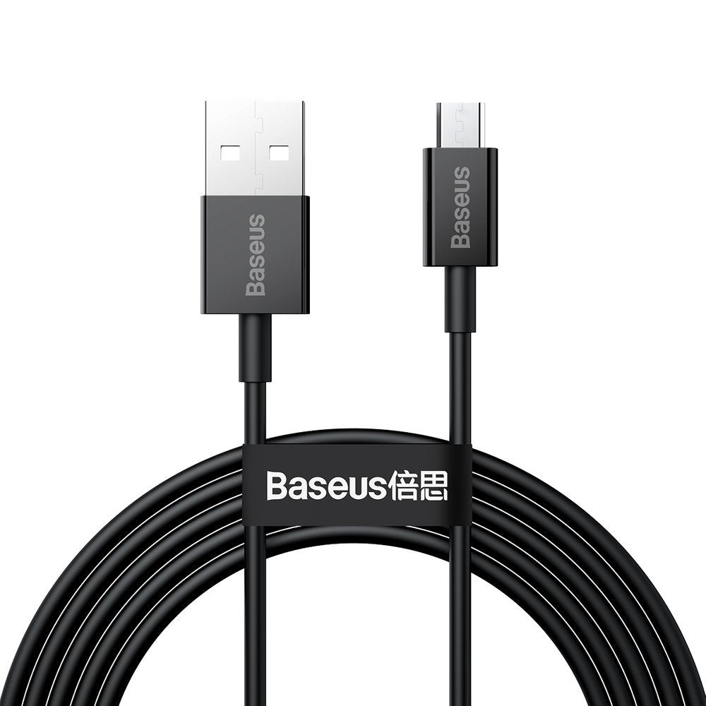 Podatkovni in polnilni kabel USB-A - microUSB Baseus Superior Series, 18W, 2m, Črn CAMYS-A01