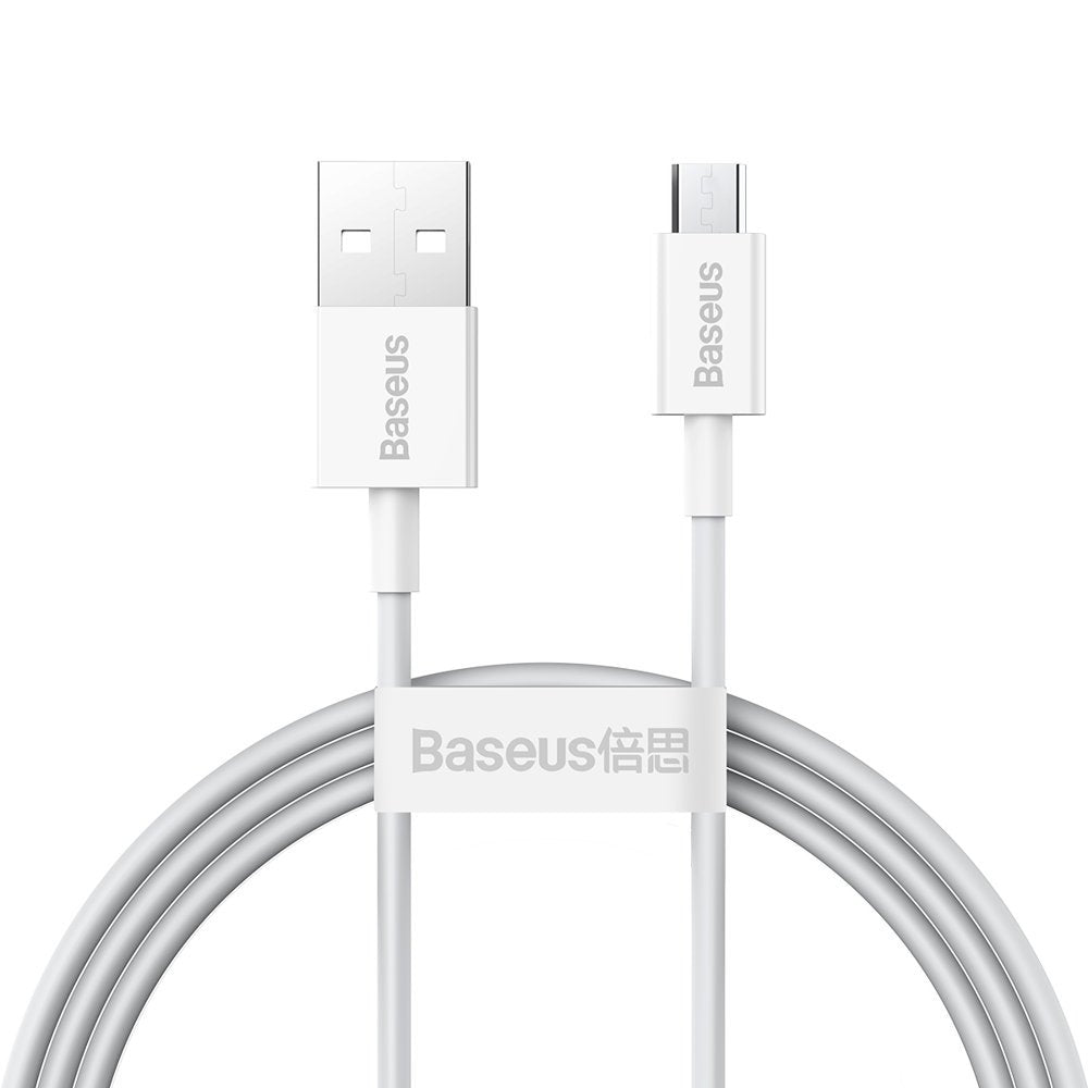 Podatkovni in polnilni kabel USB-A - microUSB Baseus Superior Series, 18 W, 1 m, bel CAMYS-02