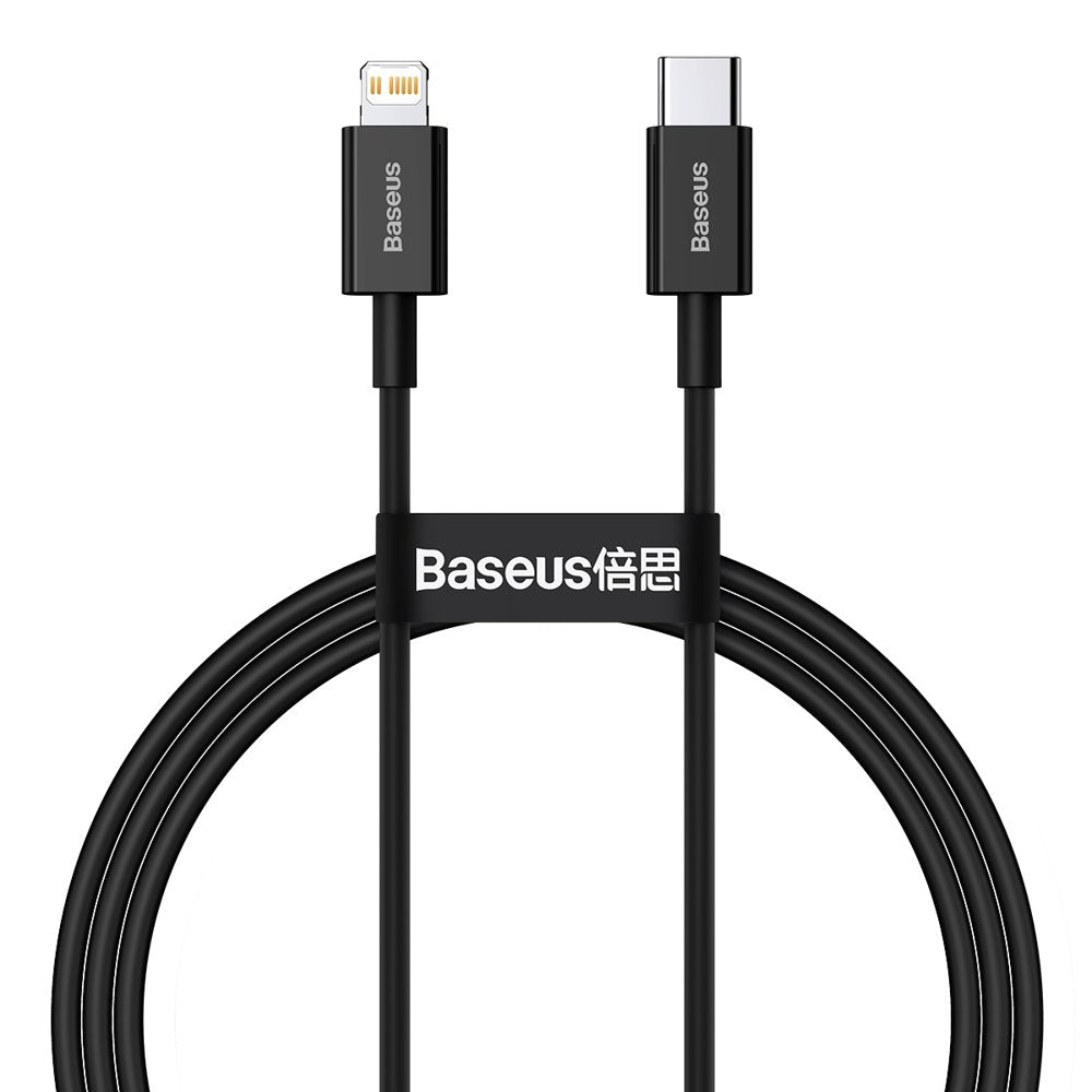 USB-C podatkovni in polnilni kabel - Lightning Baseus Superior Series, 20W, 1m, Črn CATLYS-A01