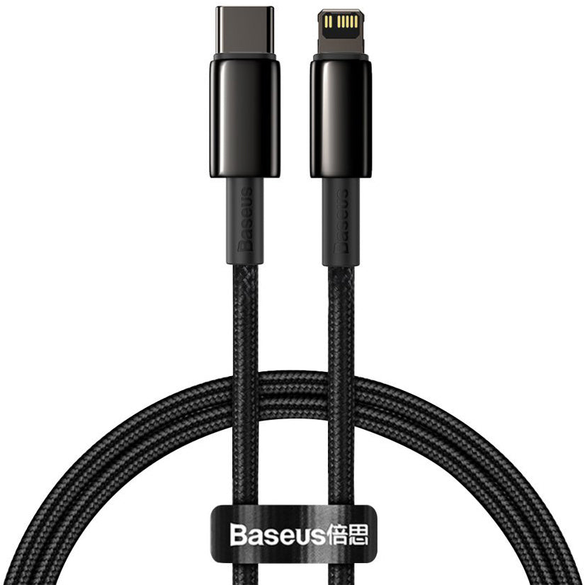 USB-C - Lightning Baseus Tungsten Gold, 20 W, 1 m, črn CATLWJ-01