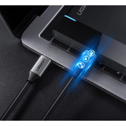 Podatkovni in polnilni kabel USB-C - USB-C UGREEN USB-C US161, 60 W, 1,5 m, siva