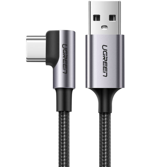 Kabel za prenos podatkov in polnjenje USB-A - USB-C UGREEN US284 kotni, 60 W, 3 m, siv