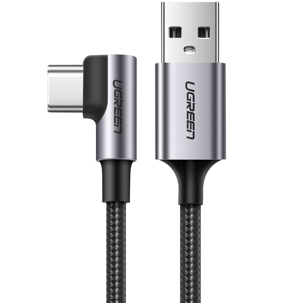 Kabel za podatke in polnjenje USB-A - USB-C UGREEN US284 Angled, 18W, 1m, Siv