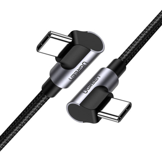 Podatkovni in polnilni kabel USB-C - USB-C UGREEN US323 USB-C kotni, 60 W, 1 m, črn