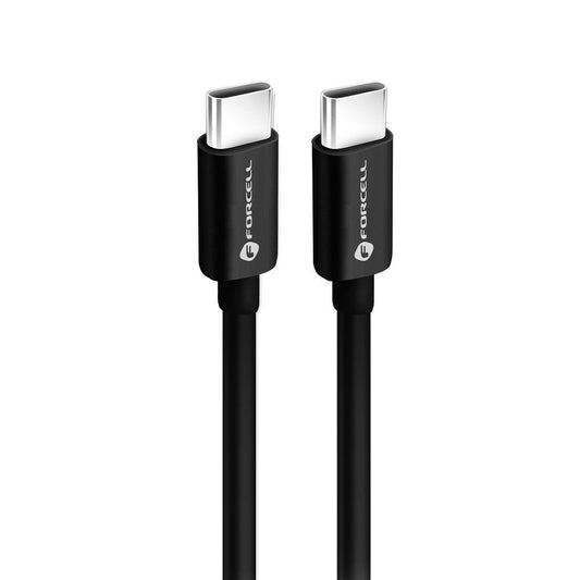 Podatkovni in polnilni kabel USB-C - USB-C Forcell F-Energy C338, 60 W, 0,25 m, črn