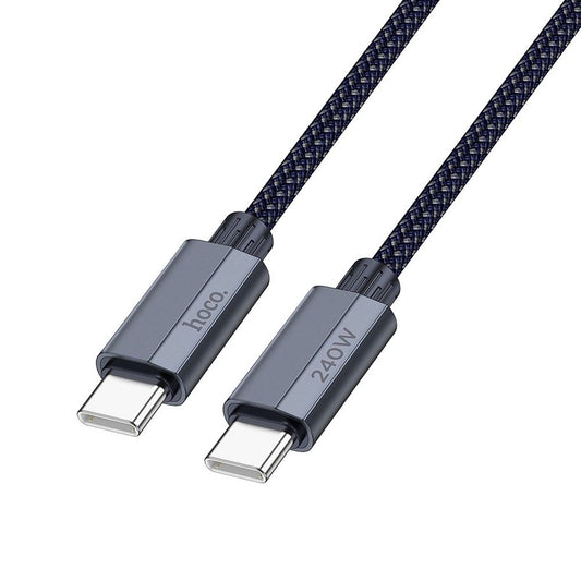 Podatkovni in polnilni kabel USB-C - USB-C HOCO U134, 240 W, 1,8 m, siv