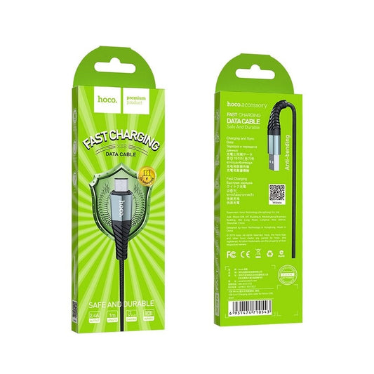 Podatkovni in polnilni kabel USB-A - microUSB HOCO X38 Cool, 18 W, 1 m, črn