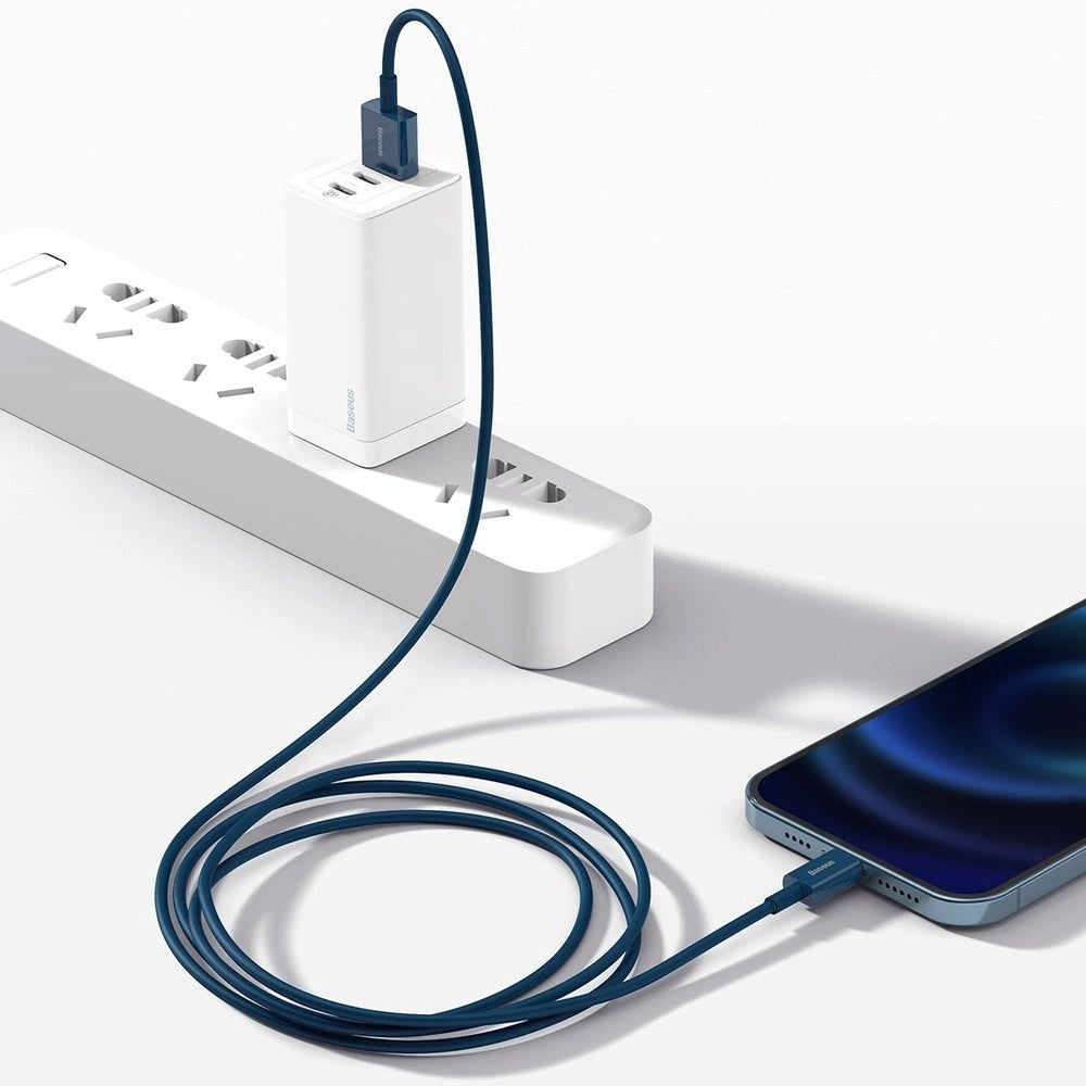 Podatkovni in polnilni kabel USB-A - Lightning Baseus Superior Series, 20 W, 1 m, modri CALYS-A03