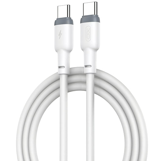 Podatkovni in polnilni kabel USB-C XO Design NB208B, 60 W, 1 m, bel