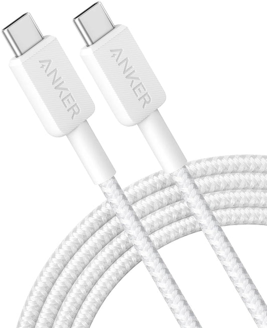 Podatkovni in polnilni kabel USB-C Anker 322, 60 W, 1,8 m, bel A81F6G21