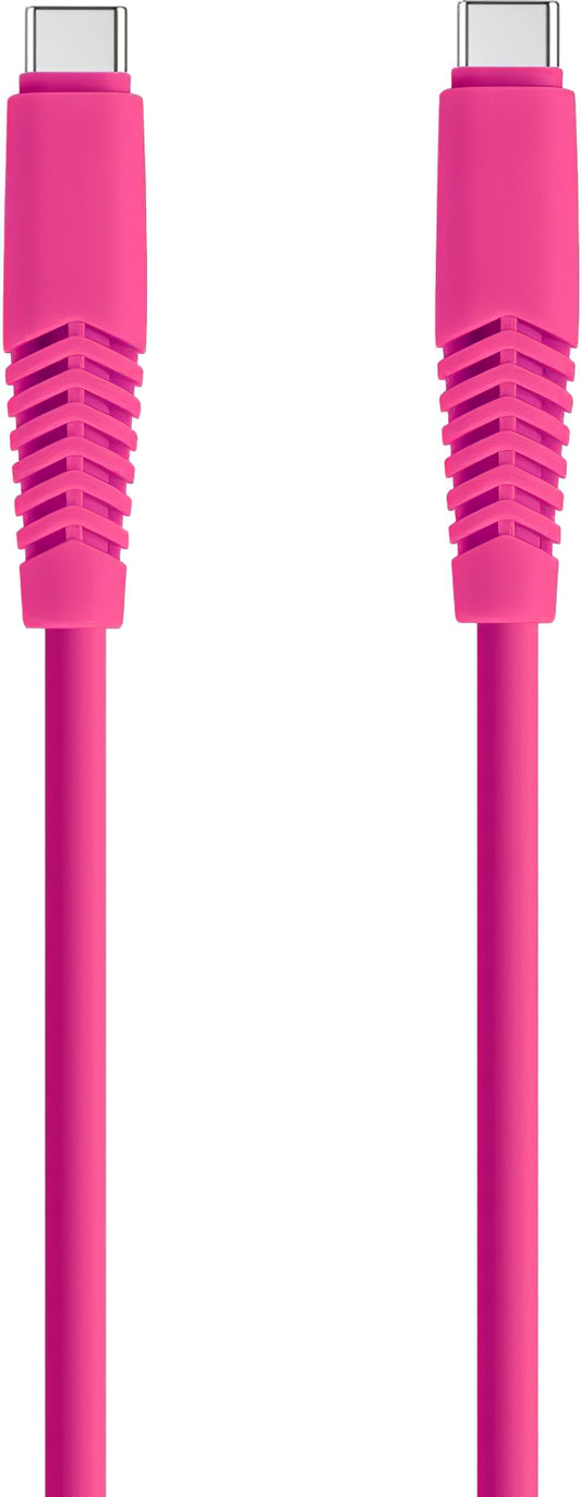 Podatkovni in polnilni kabel USB-C - USB-C Setty, 18 W, 1,5 m, roza KSC-C-1.526