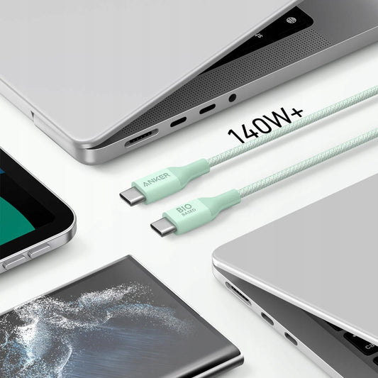 Podatkovni in polnilni kabel USB-C Anker 544, 140 W, 1,8 m, zelen A80F6H61