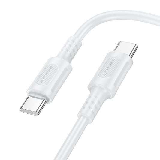 Podatkovni in polnilni kabel USB-C - USB-C Borofone BX111 Feliz, 60 W, 1 m, bel