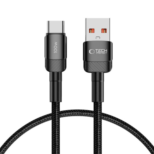 Kabel za prenos podatkov in polnjenje USB-A na USB-C Tech-Protect Ultraboost EVO, 100 W, 0,5 m, črn