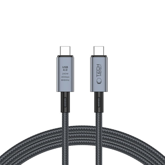 Podatkovni in polnilni kabel USB-C - USB-C Tech-Protect Ultraboost Max, 240 W, 2 m, siv