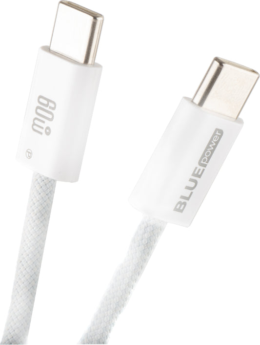 Kabel za podatke in polnjenje USB-C - USB-C Blue Power NB-Q273, 60W, 1m, Bel