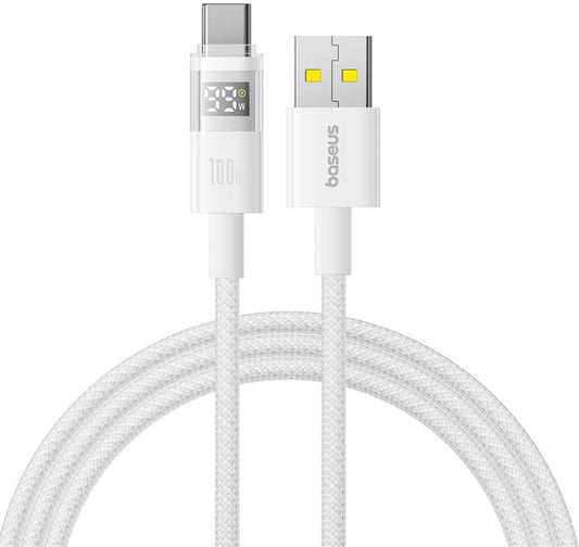 Kabel za podatke in polnjenje USB-A - USB-C Baseus Display 2, 100W, 1m, Bel P10382701211-00