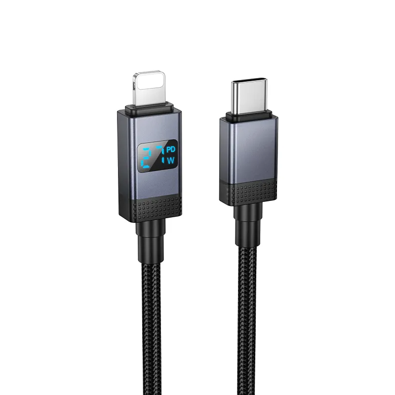 Kabel za podatke in polnjenje USB-C - Lightning HOCO X118 Display, 27W, 1m, črn