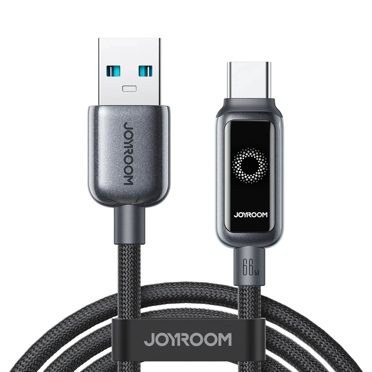 Kabel za prenos podatkov in polnjenje USB-A - USB-C Joyroom S-A55 StarFlight Display, 66W, 1.2m, črn