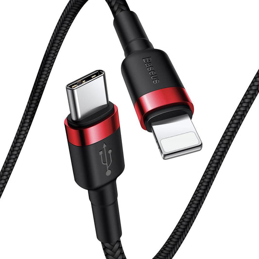 Podatkovni in polnilni kabel USB-C - Lightning Baseus Cafule, 18 W, 1 m, rdeč CATLKLF-91