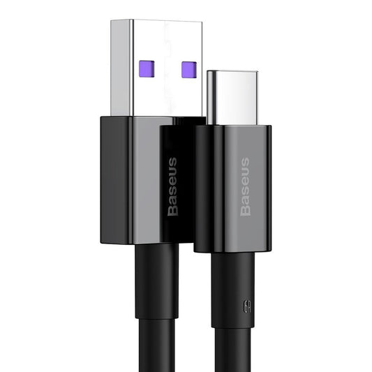 Kabel za prenos podatkov in polnjenje Baseus Superior Series USB-A z USB-C, 66 W, 1 m, črn CATYS-01