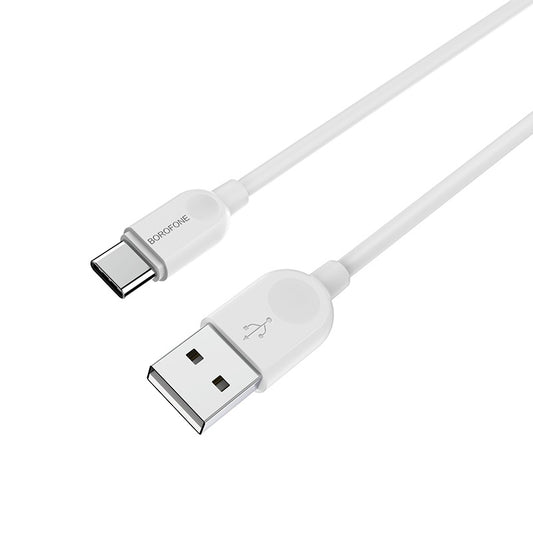 Podatkovni in polnilni kabel USB-A - USB-C Borofone BX14 LinkJet, 18 W, 1 m, bel