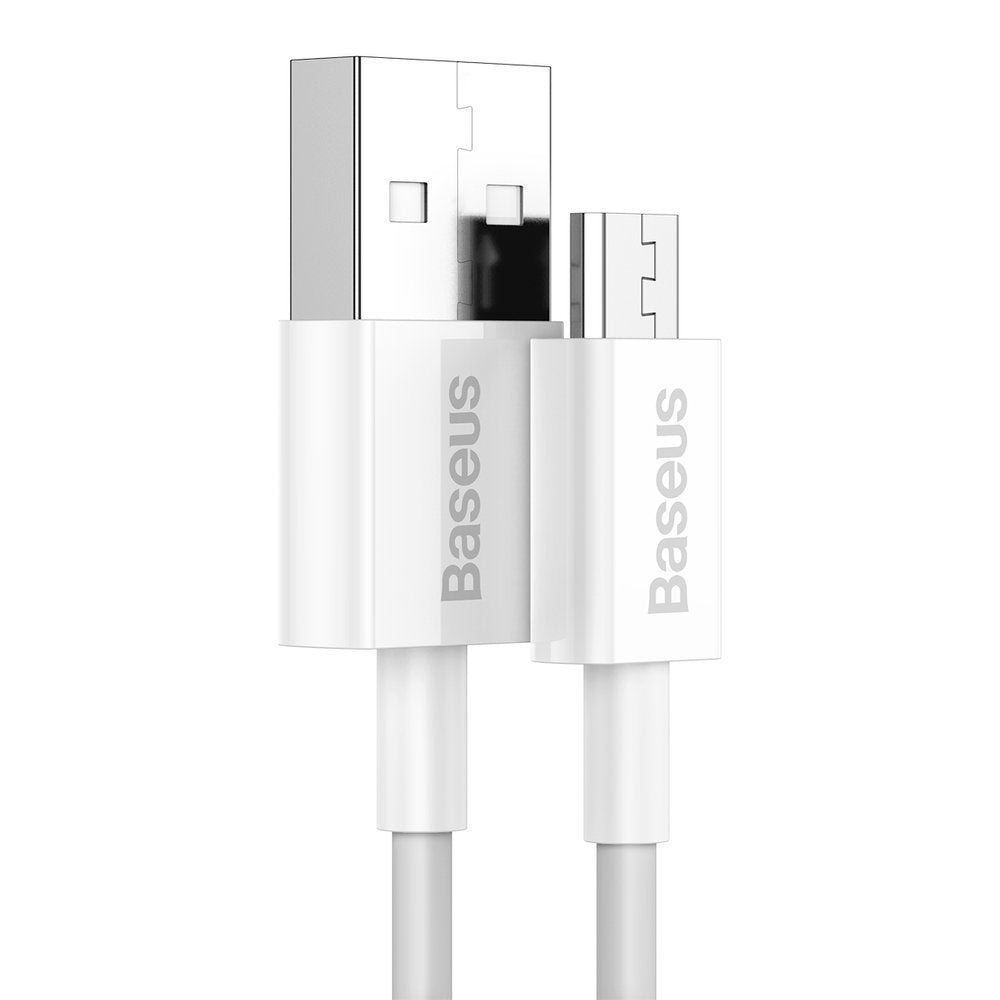 Podatkovni in polnilni kabel USB-A - microUSB Baseus Superior Series, 18 W, 1 m, bel CAMYS-02