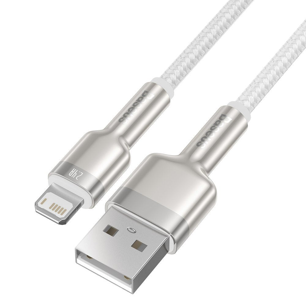 Podatkovni in polnilni kabel USB-A - Lightning Baseus Cafule Metal Series, 18 W, 1 m, bel CALJK-A02