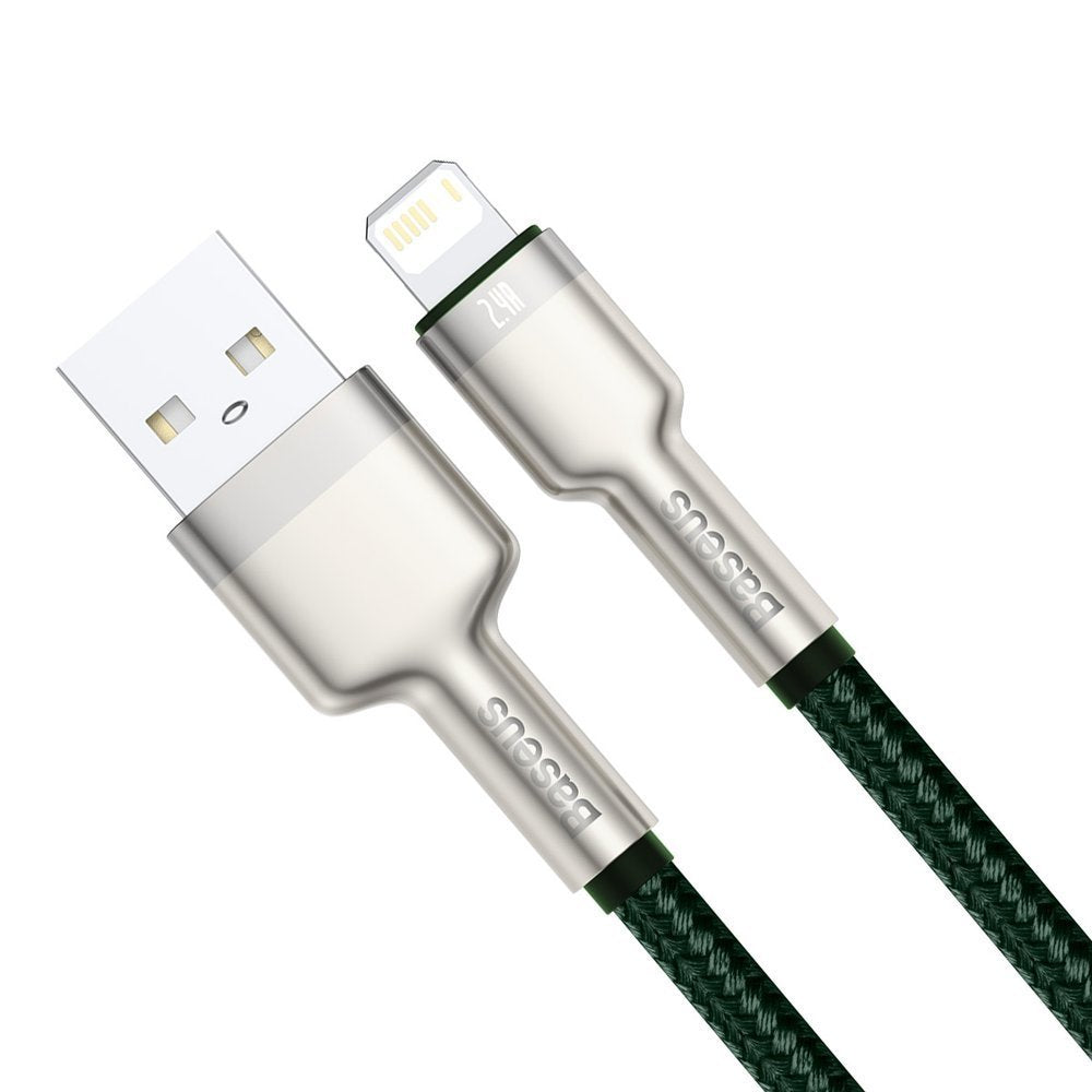 Kabel za podatke in polnjenje USB-A - Lightning Baseus Cafule Metal Series, 18W, 1m, zelen CALJK-A06
