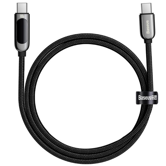 Podatkovni in polnilni kabel USB-C - USB-C Baseus Display, 100 W, 1 m, črn CATSK-B01
