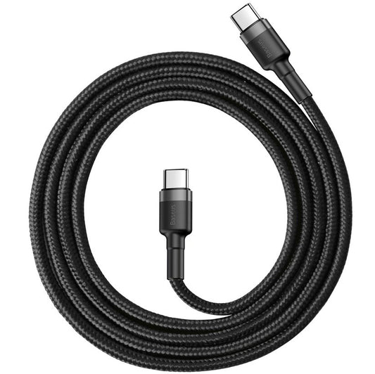 Podatkovni in polnilni kabel USB-C - USB-C Baseus Cafule, 60 W, 1 m, črn CATKLF-GG1