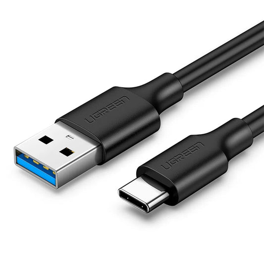 Podatkovni in polnilni kabel USB-A z USB-C UGREEN US184, 60 W, 1 m, črn
