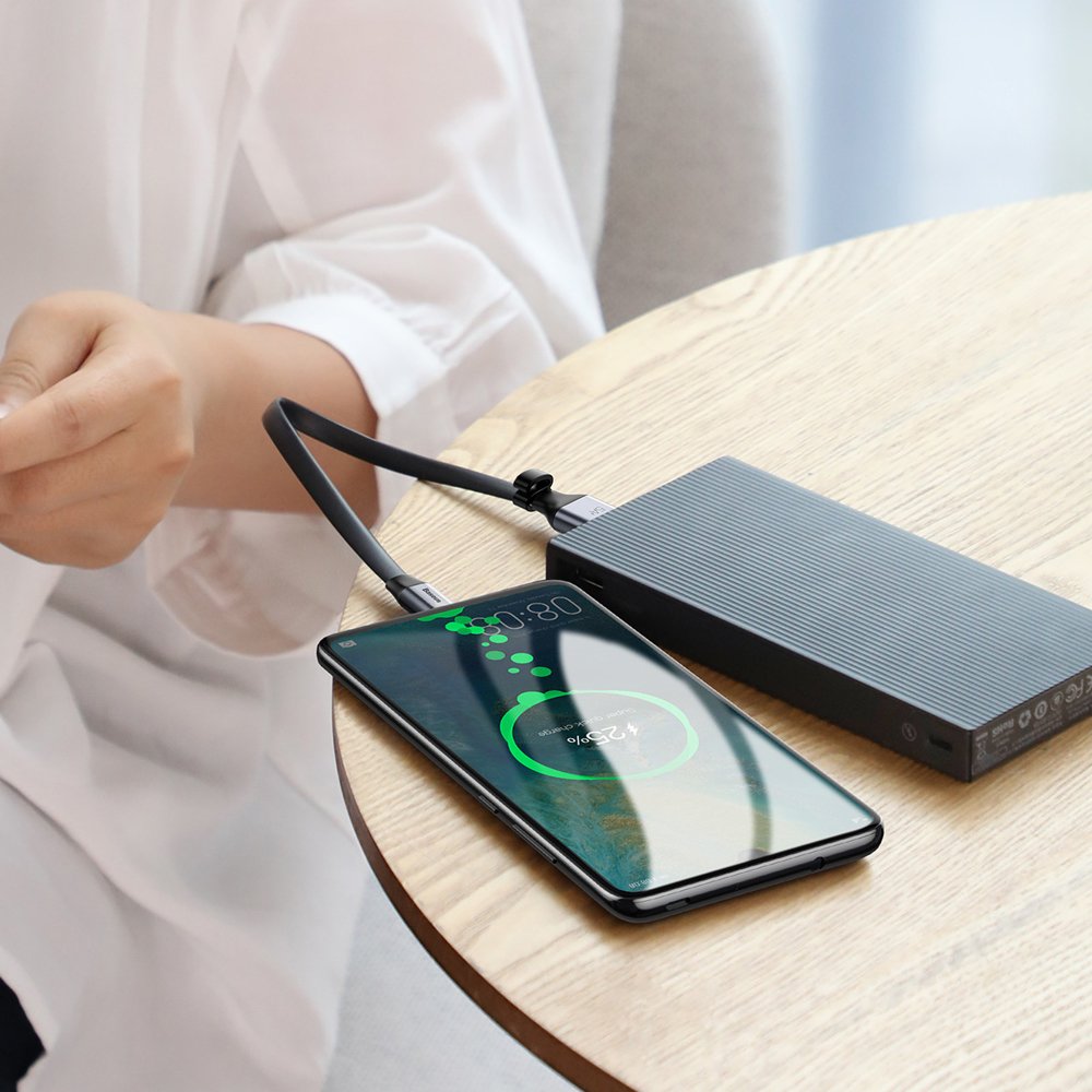 Kabel za podatke in polnjenje USB-A - USB-C Baseus Simple, 40W, 0.23m, Siv CATMBJ-BG1