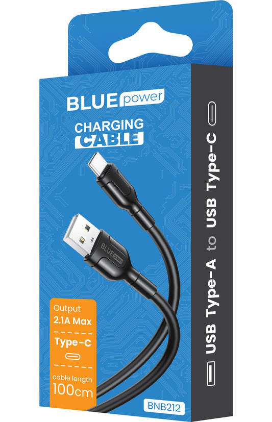 Podatkovni in polnilni kabel USB-A - USB-C BLUE Power BLUE Power BNB212, 18 W, 1 m, črn