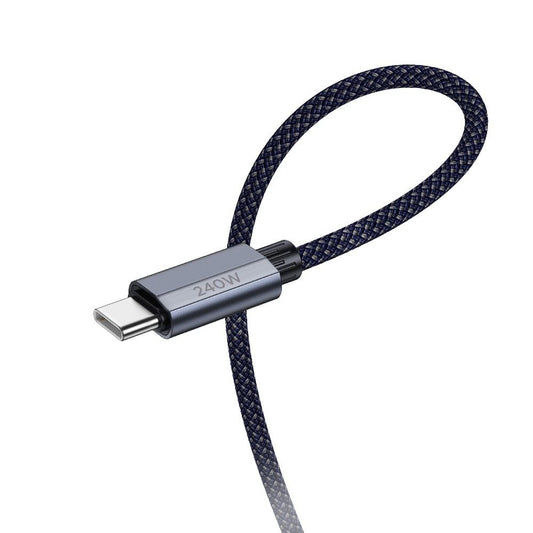 Podatkovni in polnilni kabel USB-C - USB-C HOCO U134, 240 W, 1,8 m, siv