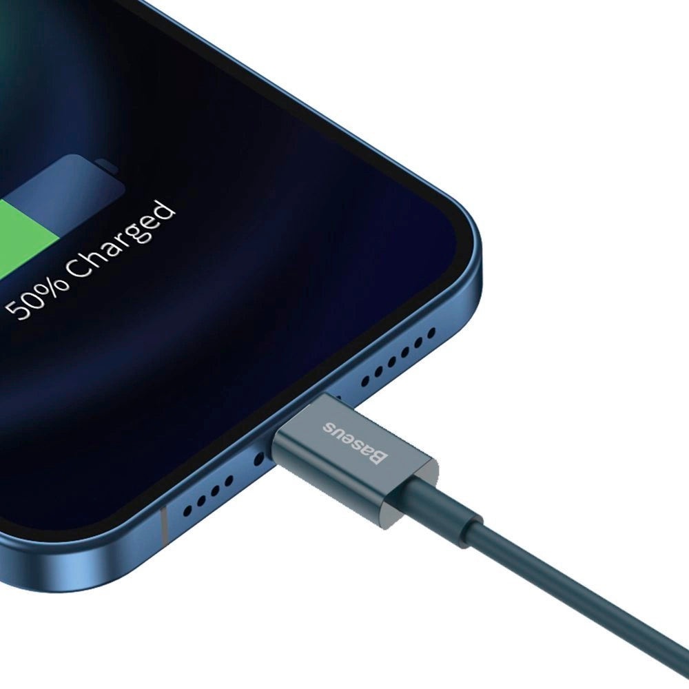 Podatkovni in polnilni kabel USB-A - Lightning Baseus Superior Series, 20 W, 1 m, modri CALYS-A03
