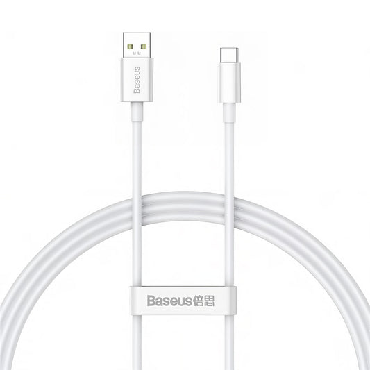 Kabel za prenos podatkov in polnjenje Baseus Superior Series USB-A z USB-C, 65 W, 1 m, bel CAYS000902