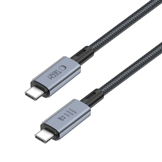 Podatkovni in polnilni kabel USB-C - USB-C Tech-Protect Ultraboost Max, 240 W, 1 m, siv