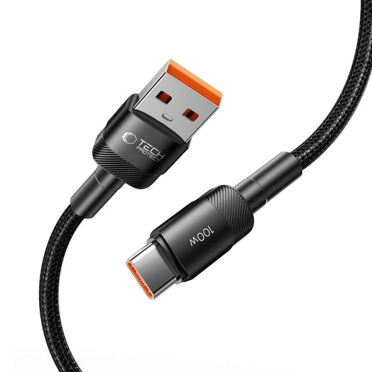 Kabel za prenos podatkov in polnjenje USB-A na USB-C Tech-Protect Ultraboost EVO, 100 W, 0,5 m, črn