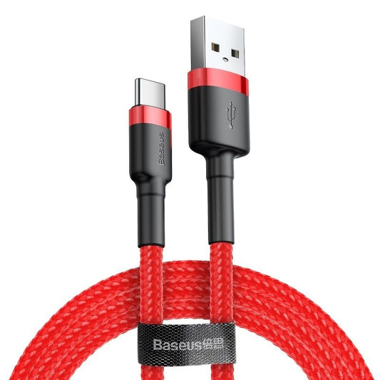 Kabel za podatke in polnjenje USB-A - USB-C Baseus Cafule, 60W, 1m, rdeč