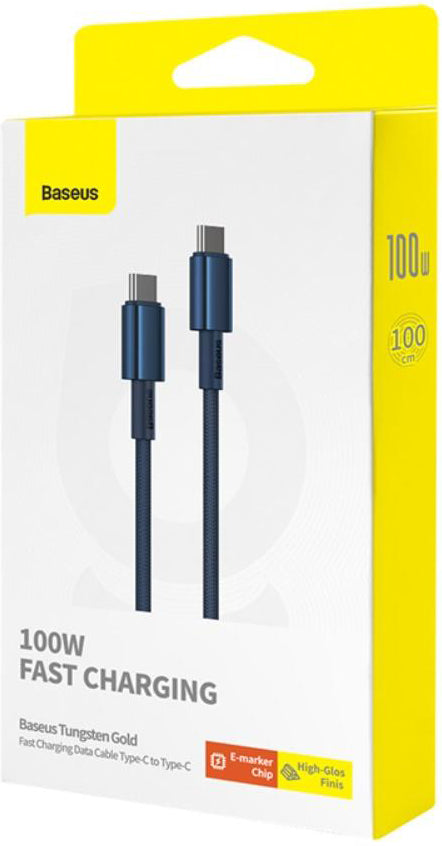 Kabel za podatke in polnjenje USB-C - USB-C Baseus Tungsten Gold, 100W, 1m, Mornarsko modra P10319800321-03