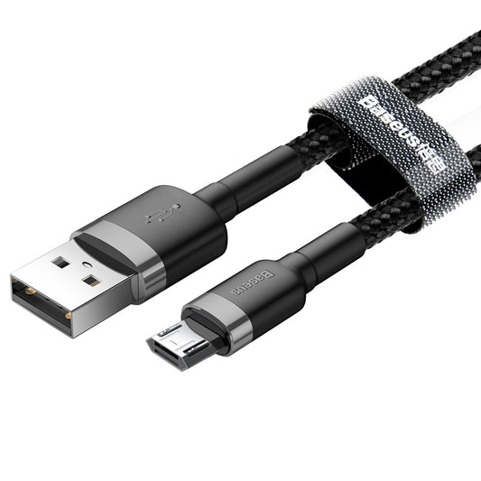 Kabel za podatke in polnjenje USB-A - microUSB Baseus Cafule, 18W, 2m, Siv CAMKLF-CG1